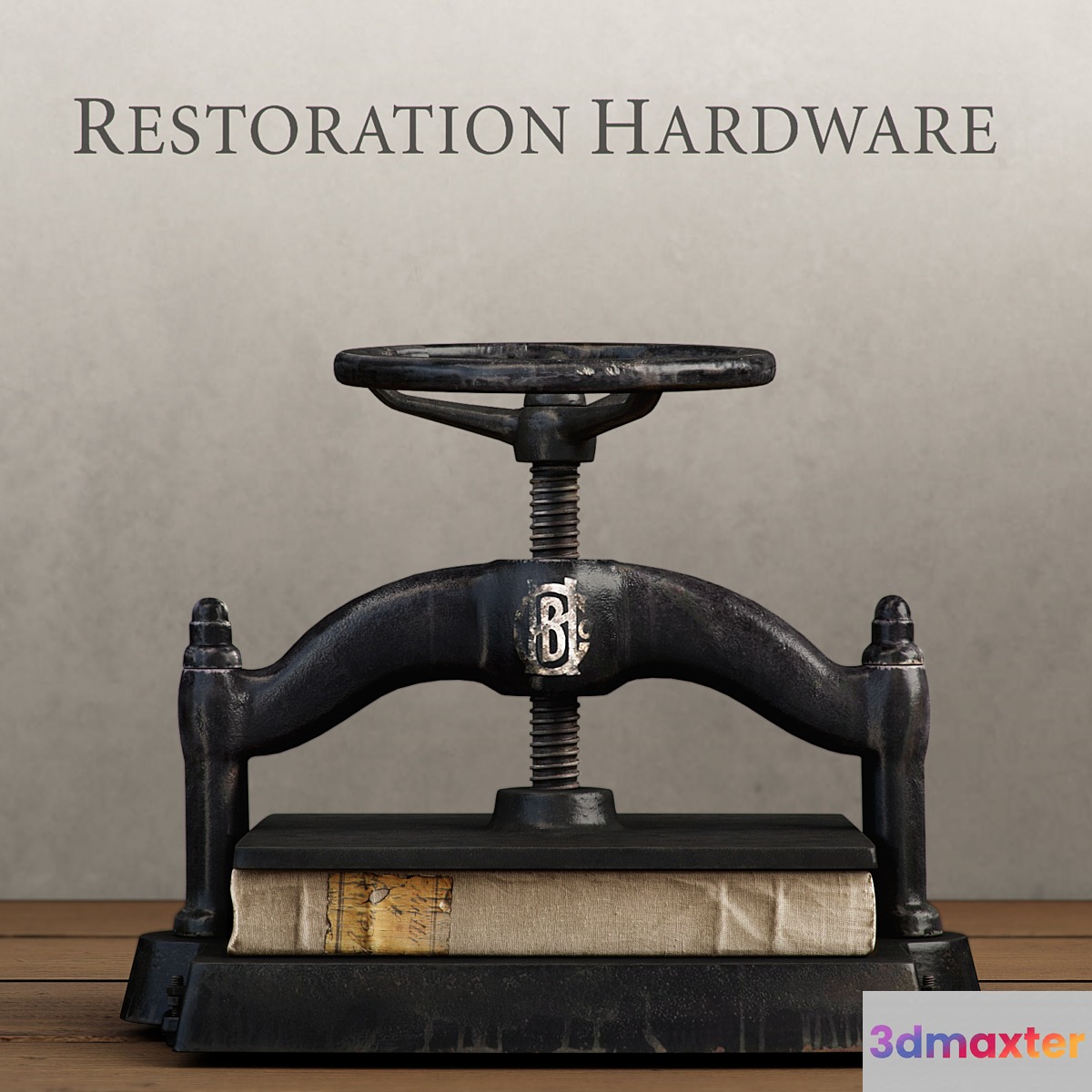 RH _ CAST IRON BOOK PRESS 3D Max