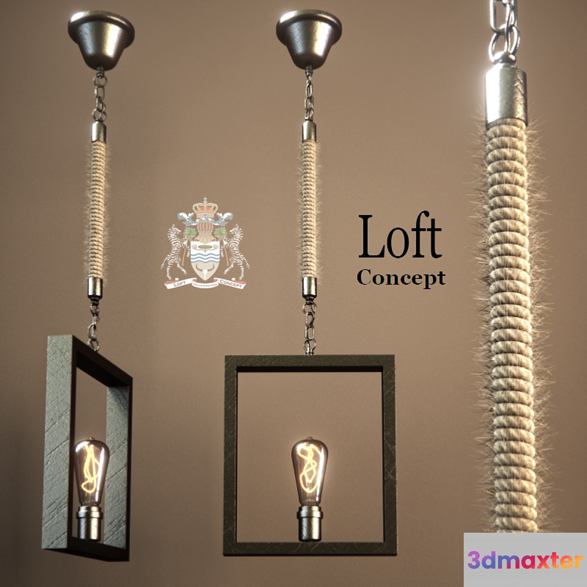 Chandelier Quadrate Loft Rope Light