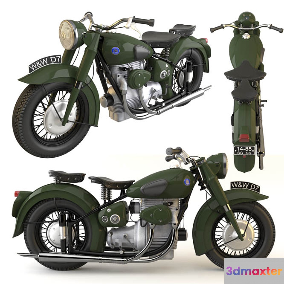 Motorcycle SunBeam - No.2 3D Max
