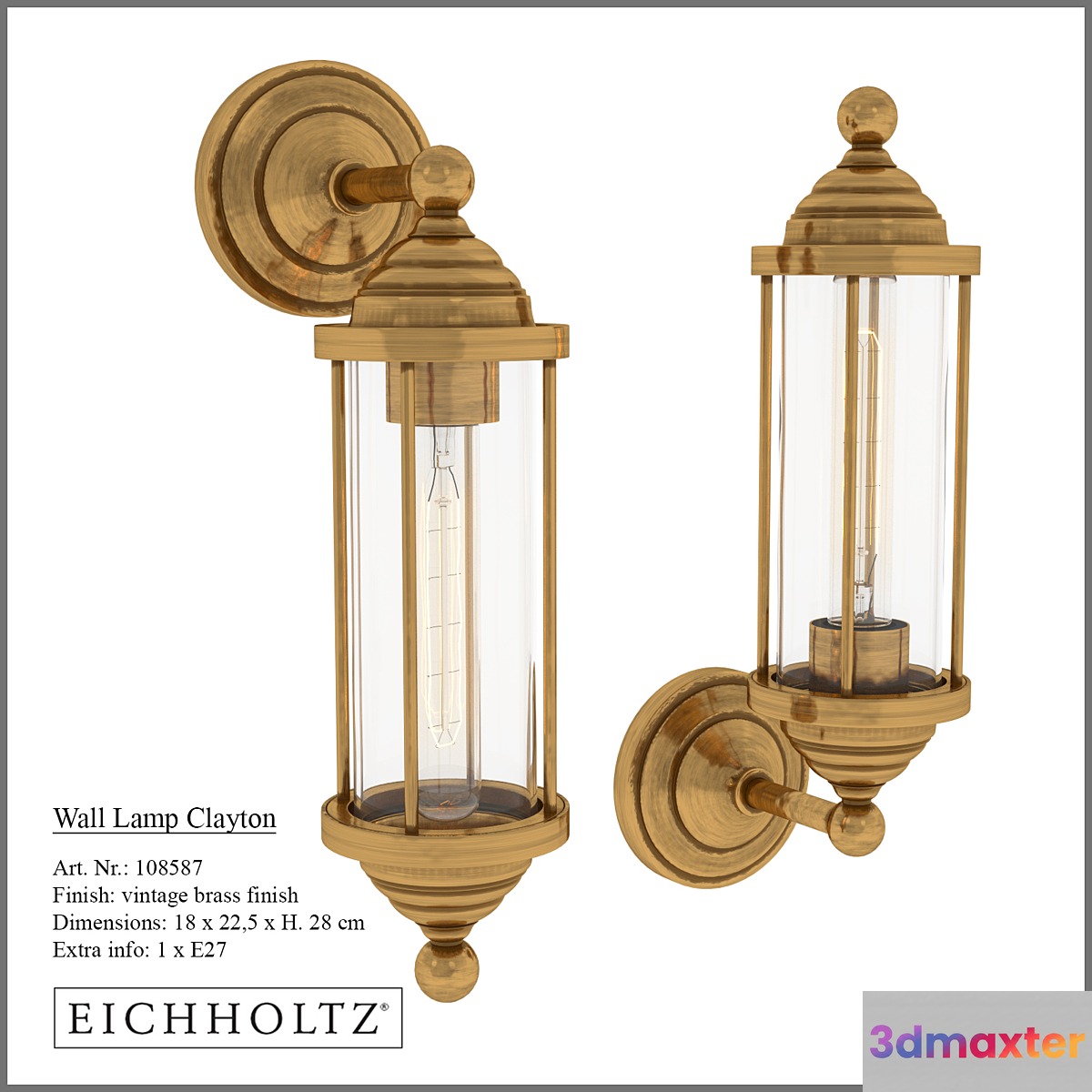 Clayton Wall Lamp by Eichholtz