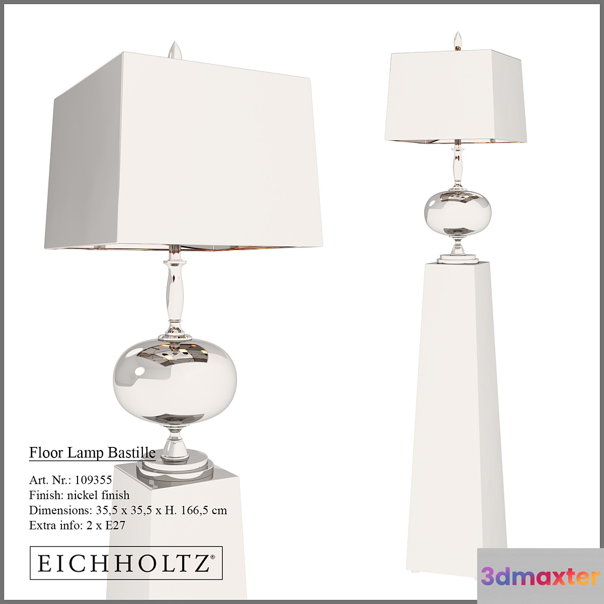 Bastille Floor Lamp by Eichholtz 3D Max