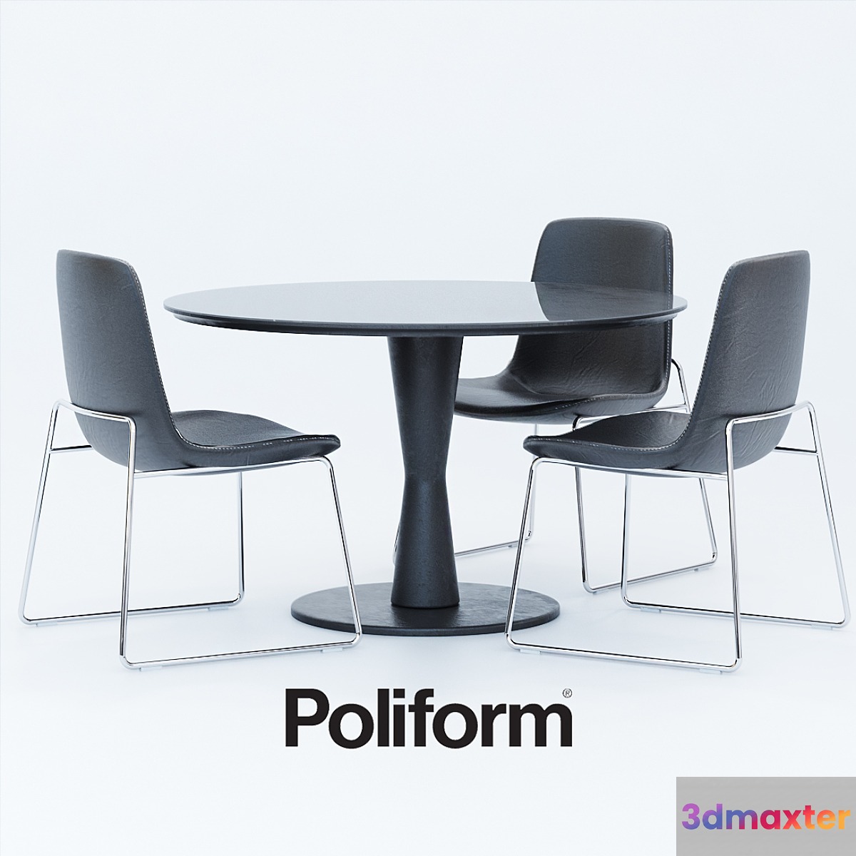 Tables Chairs Poliform Ventura Flute 3D Max