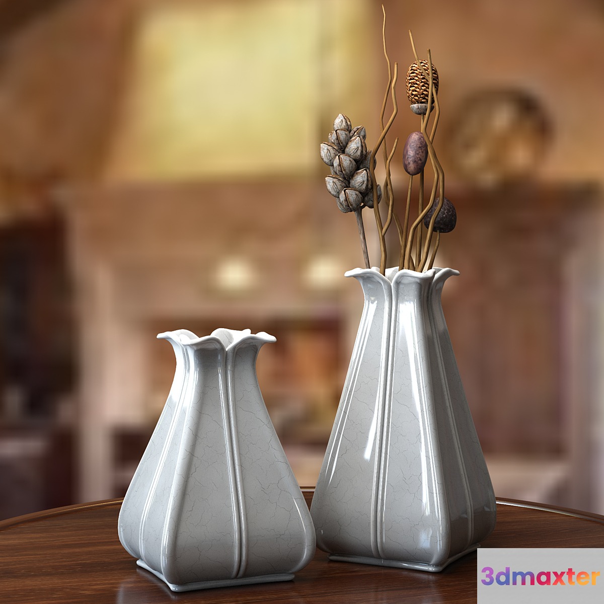 Vase gray with craquelure