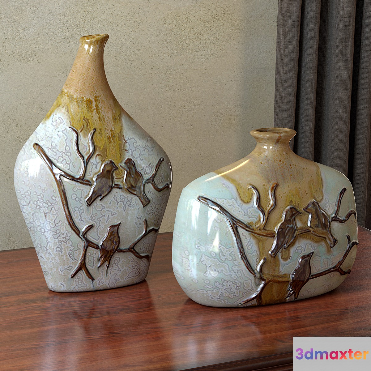 vase with raised birds - No.2 3D Max