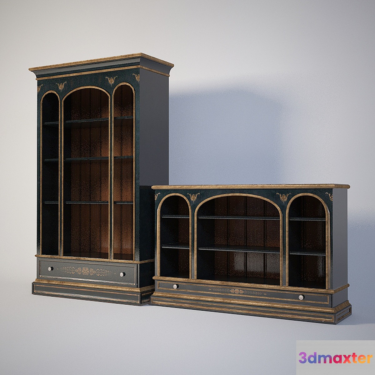Sherrill Furniture Bookcase 836-445 & 836-656 3D Max