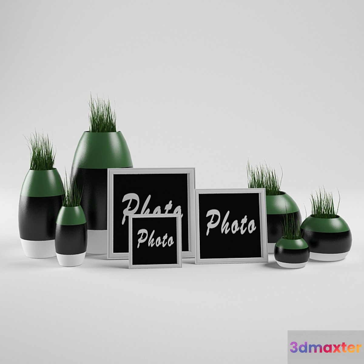 decorative set with grass