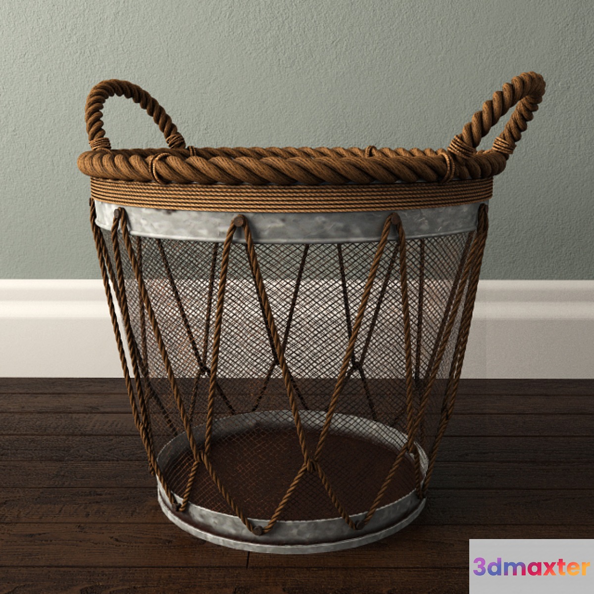 Assorted Metal Burlap Basket