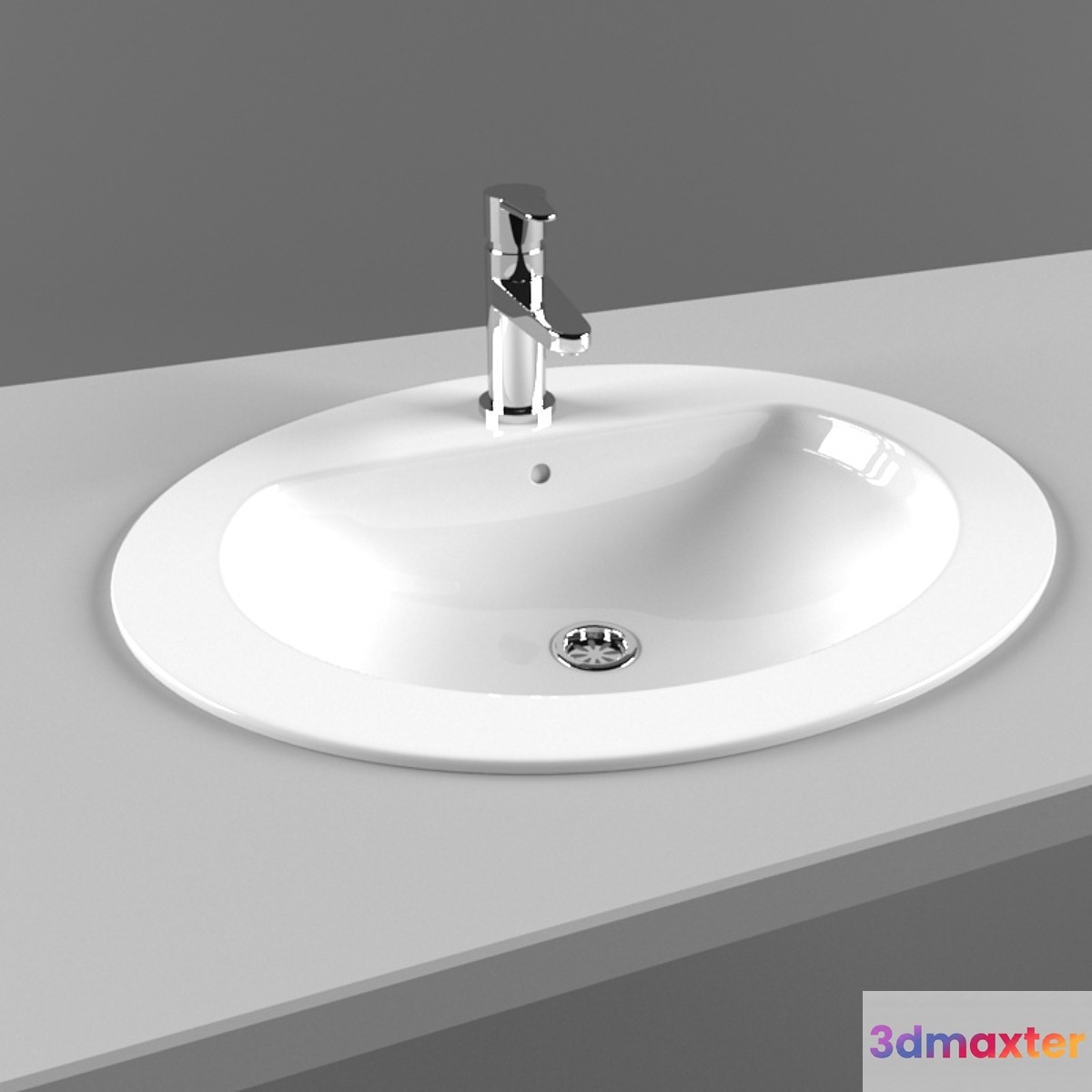 Flush sink with mixer