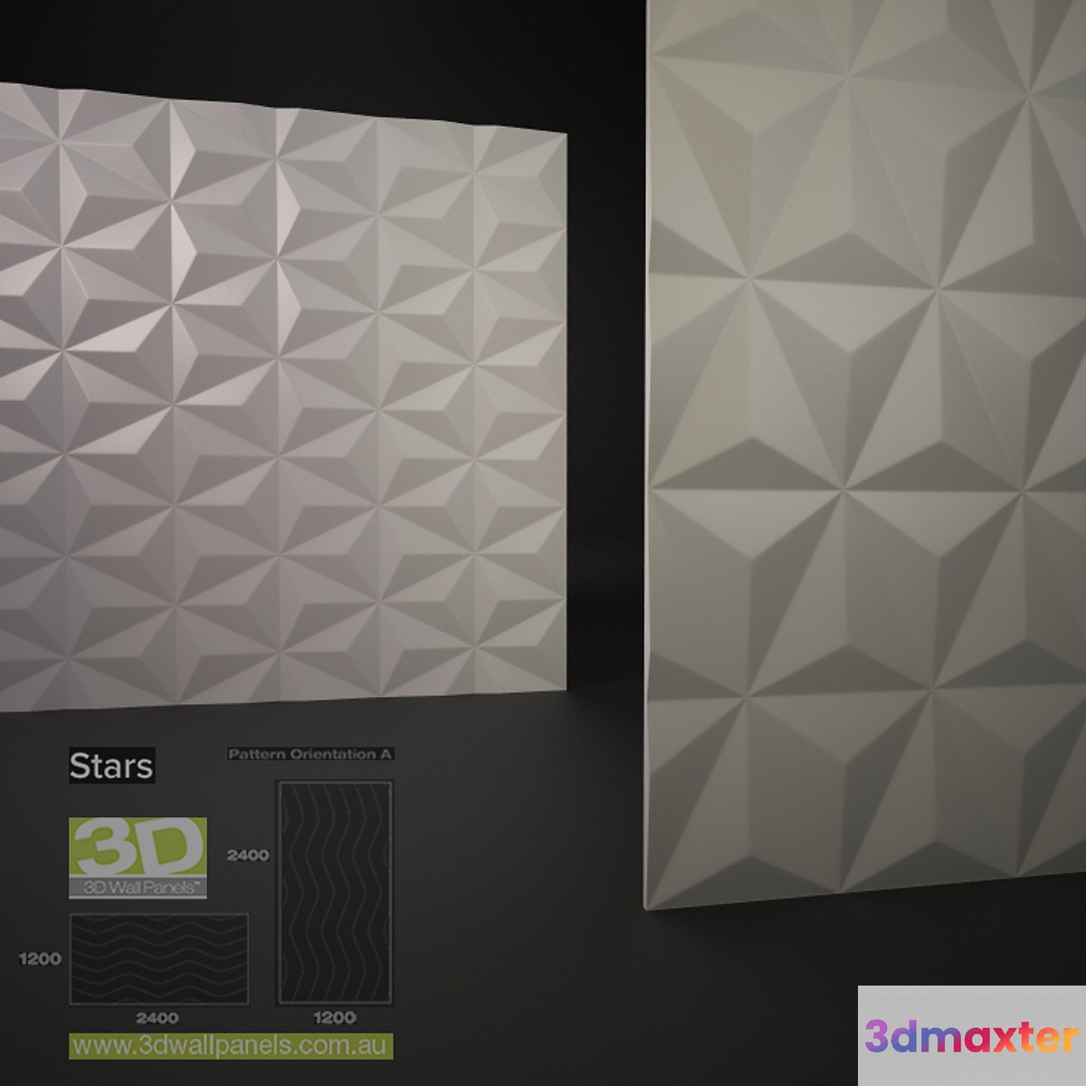 3D Wall Panels Stars 3D Max