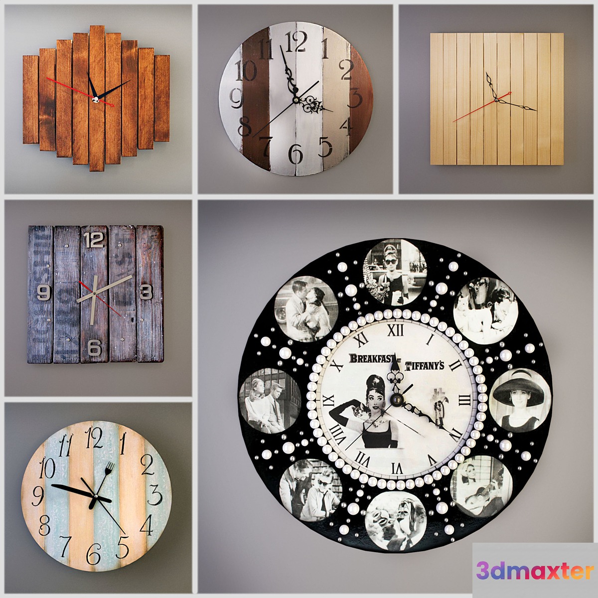 Collection of wall clocks handmade - No.2 3D Max