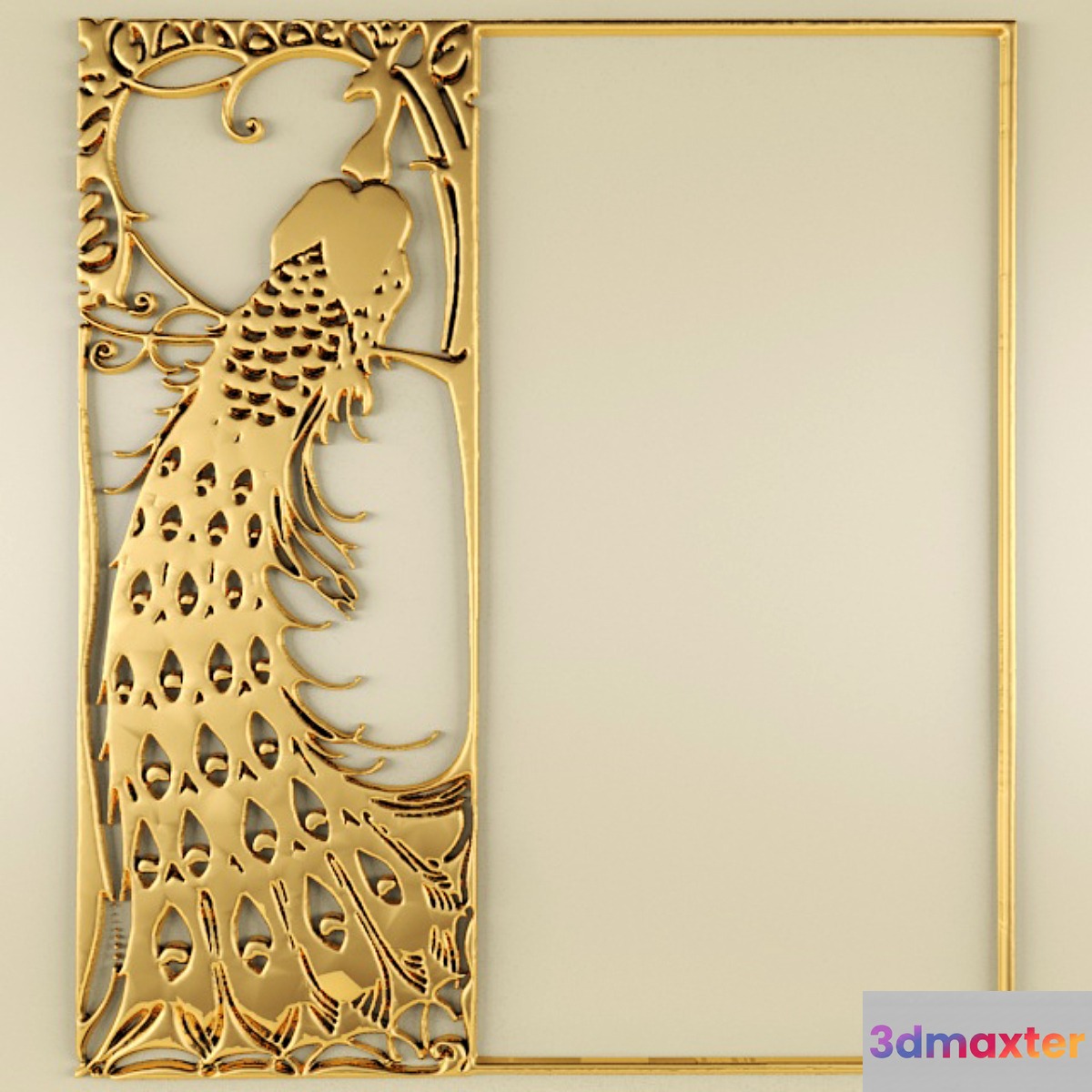 Stucco pattern peacock frame.