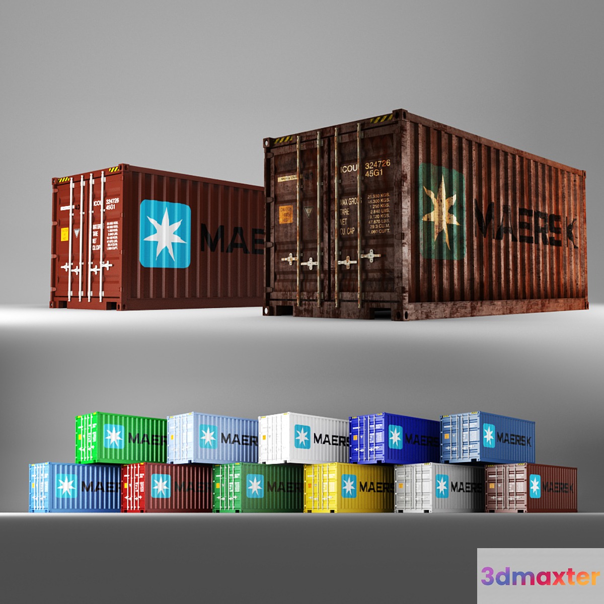 20 ft shipping container 3D Max