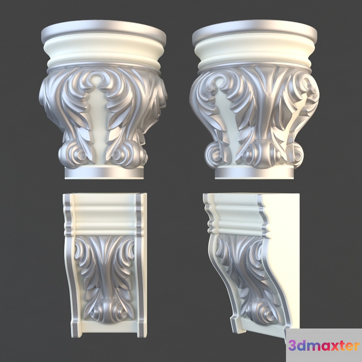 Capital and bracket 3D Max