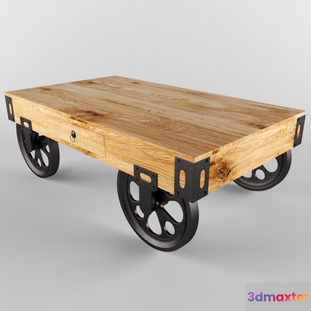 Coffee table on wheels 3D Max