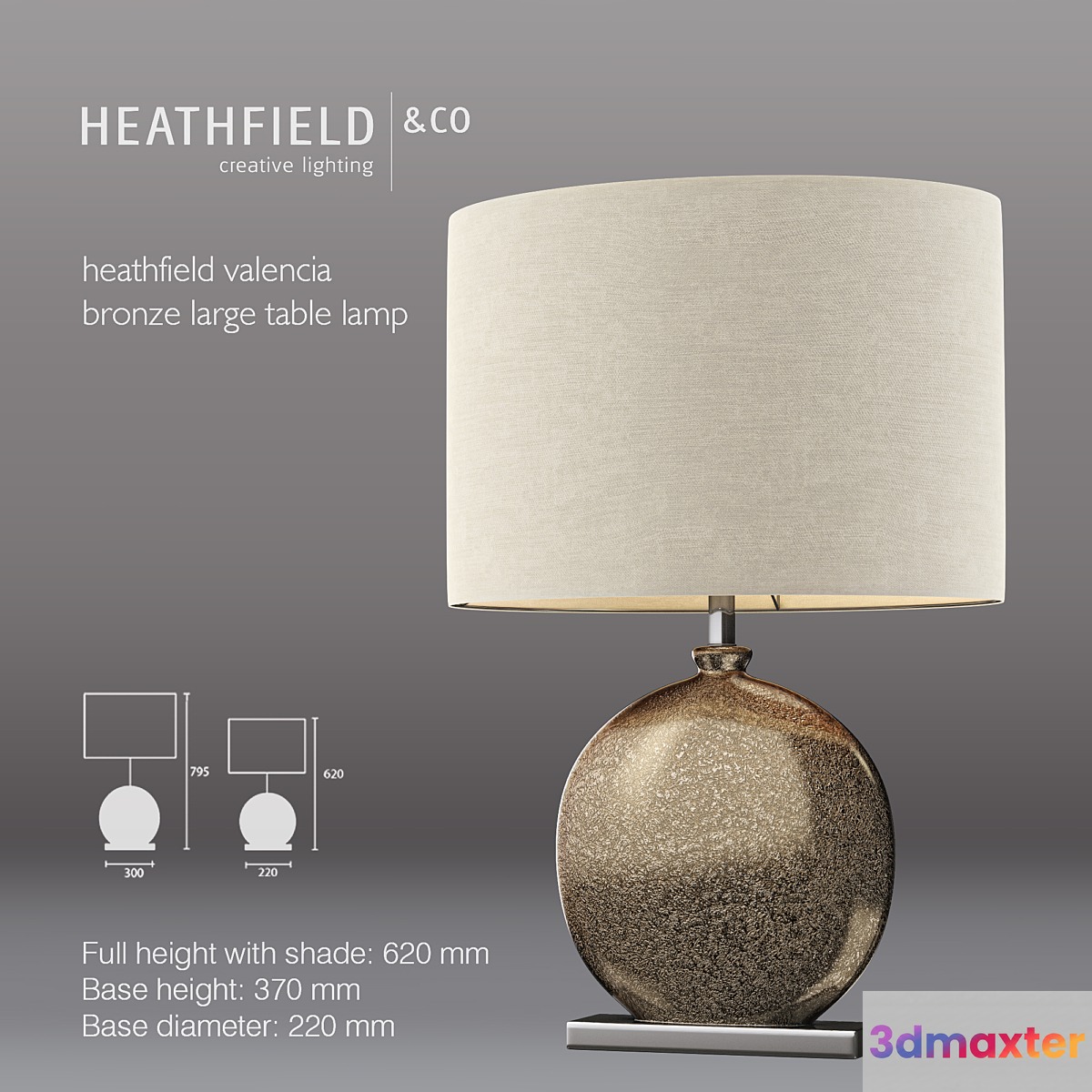 Heathfield valencia bronze large table lamp
