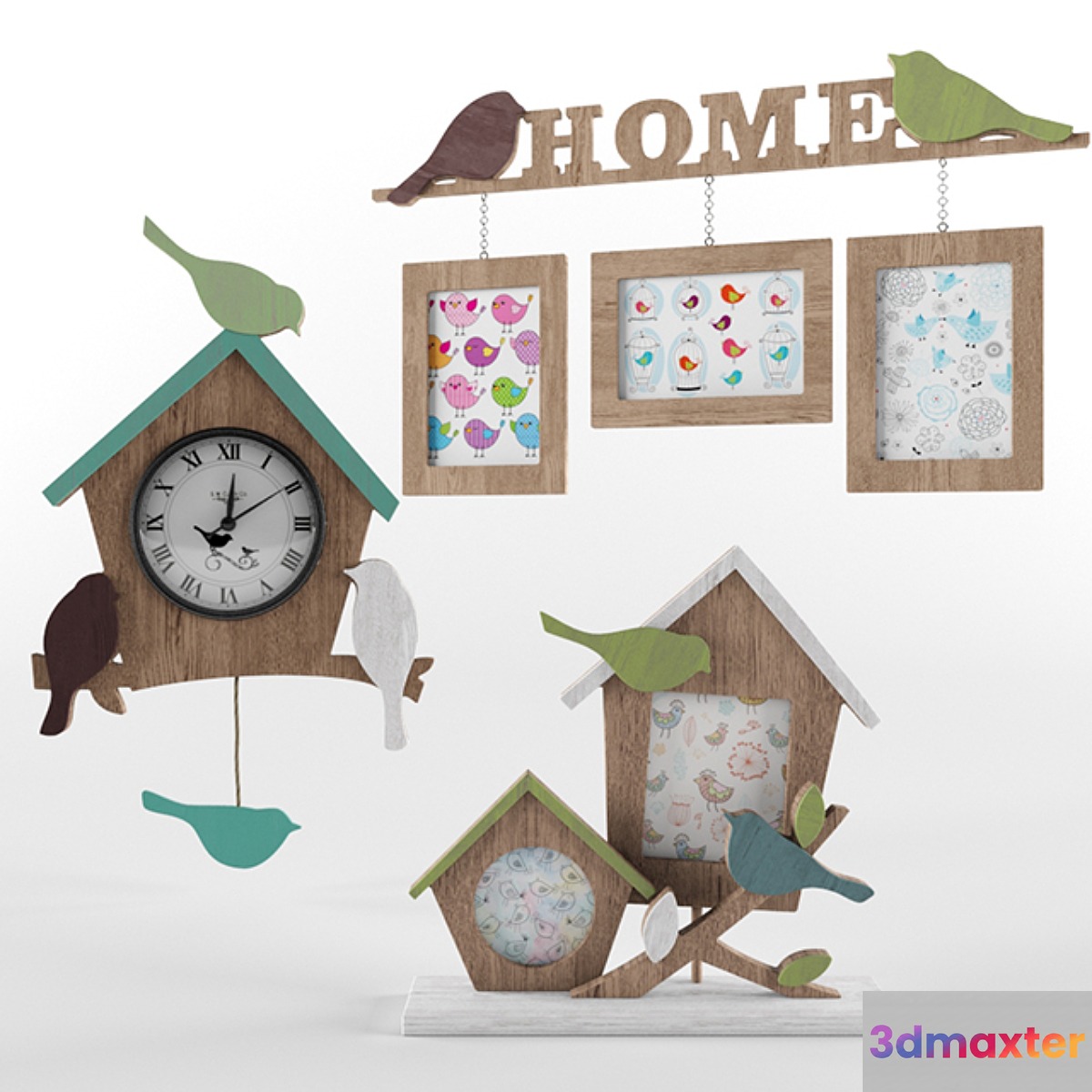 Photo frames and clocks Birds