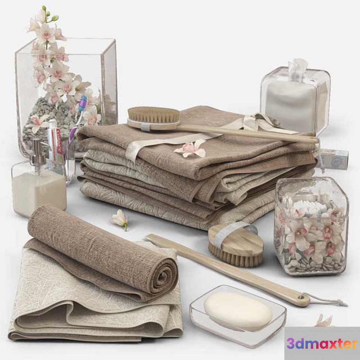 Towels with orchids m14