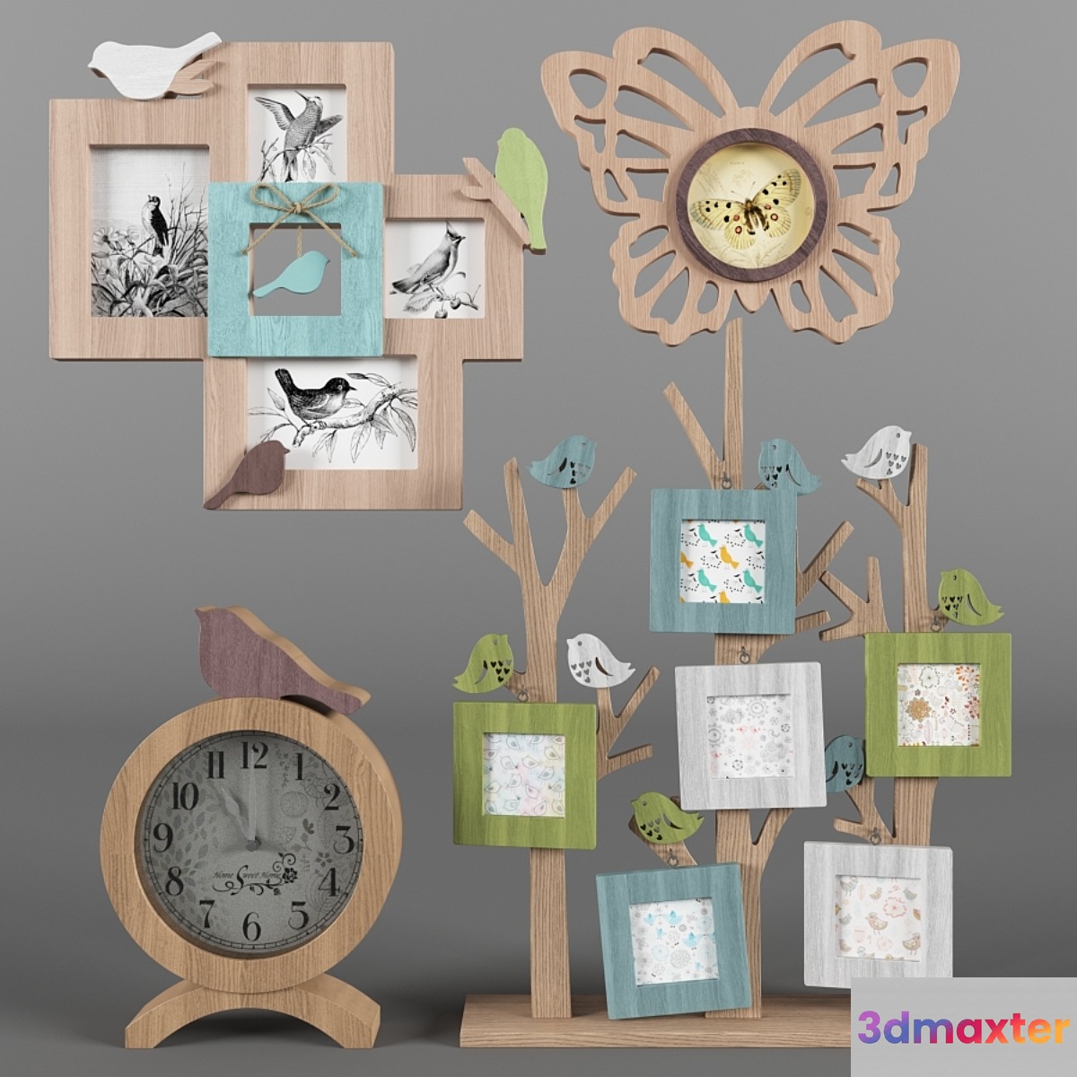 Photo frames and watch birds h. 2 3D Max