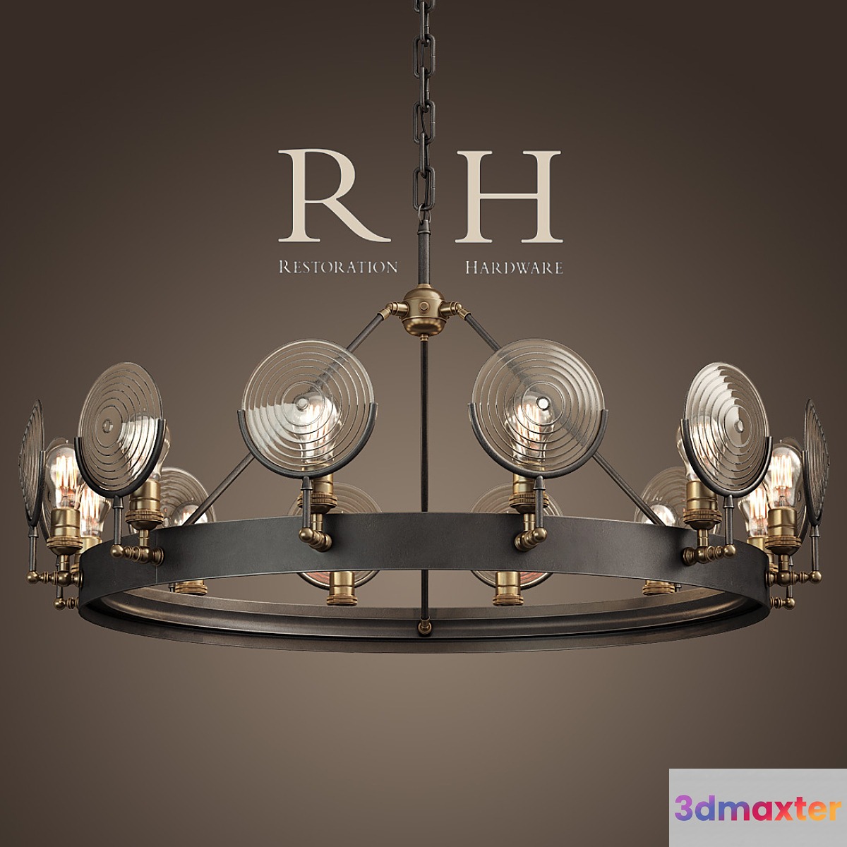 RH _ GASLIGHT LENS CHANDELIER 42 