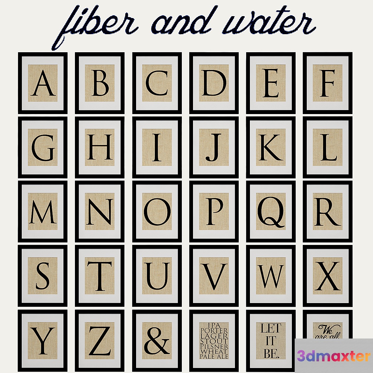 Fiber and Water - Signs Typography and Symbols - No.2 3D Max