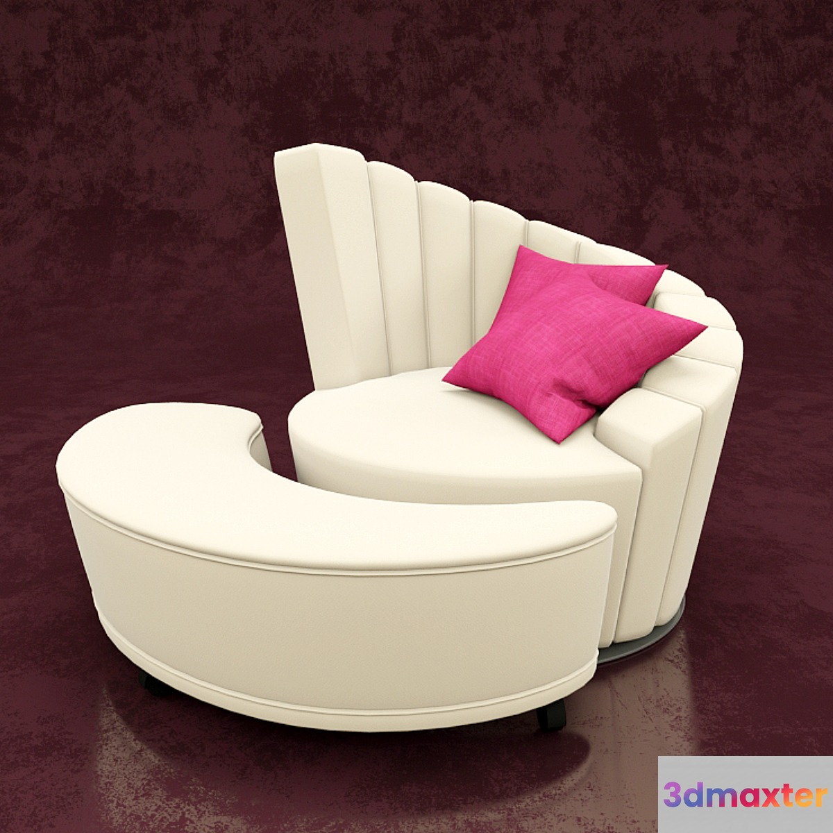 Armchair with pouf 3D Max