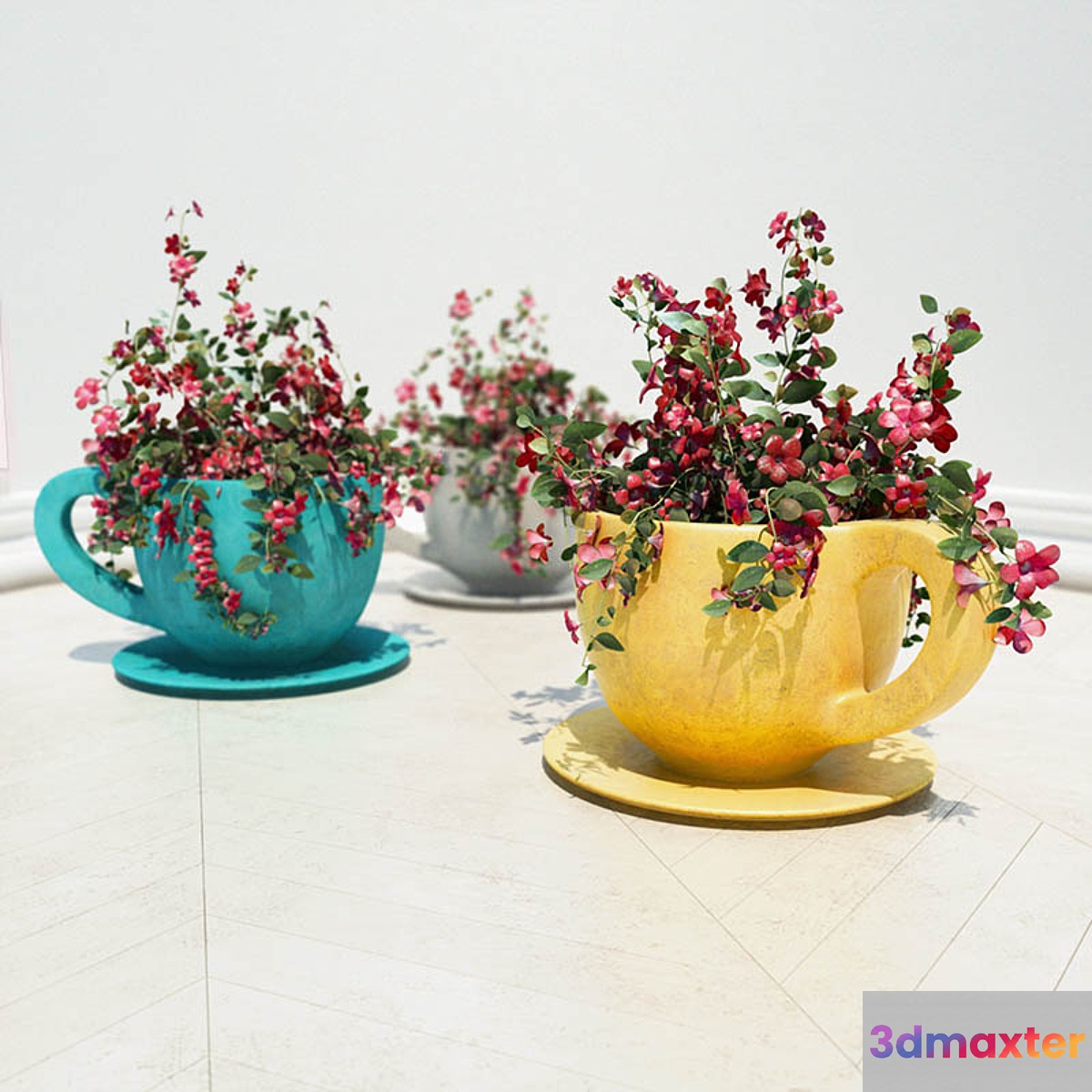 flowers in vases cups (cup flower pots) - No.2