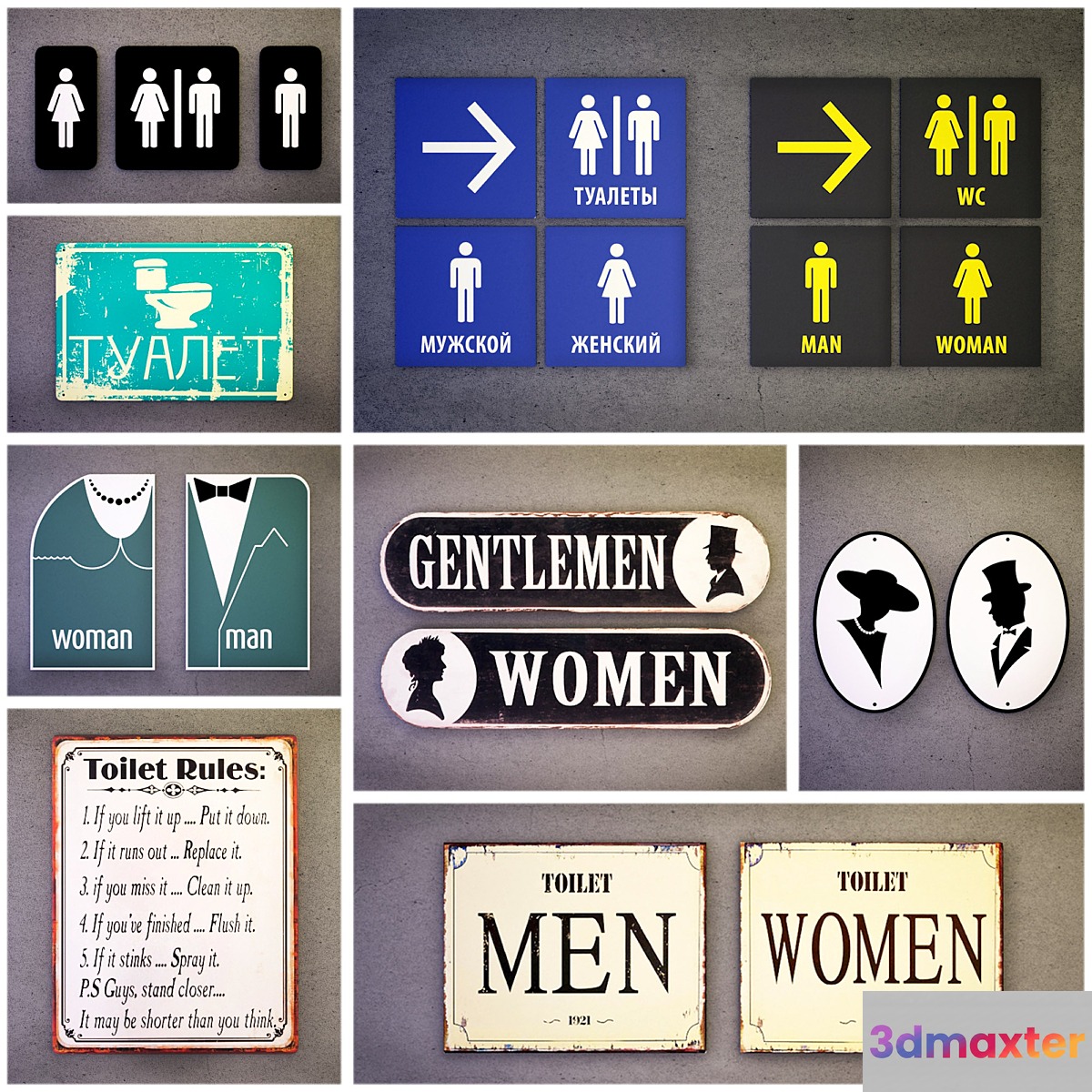 Tablets for bathrooms (65 pieces)