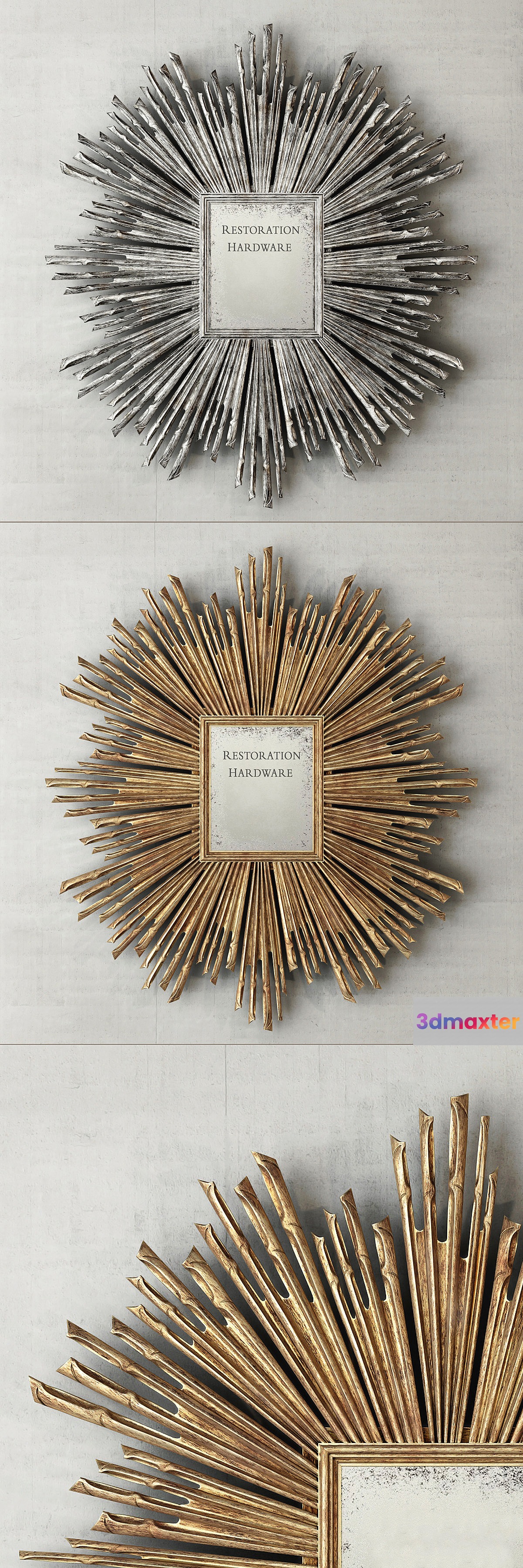 RH _ 17TH C. SUNBURST MIRROR 3D Max