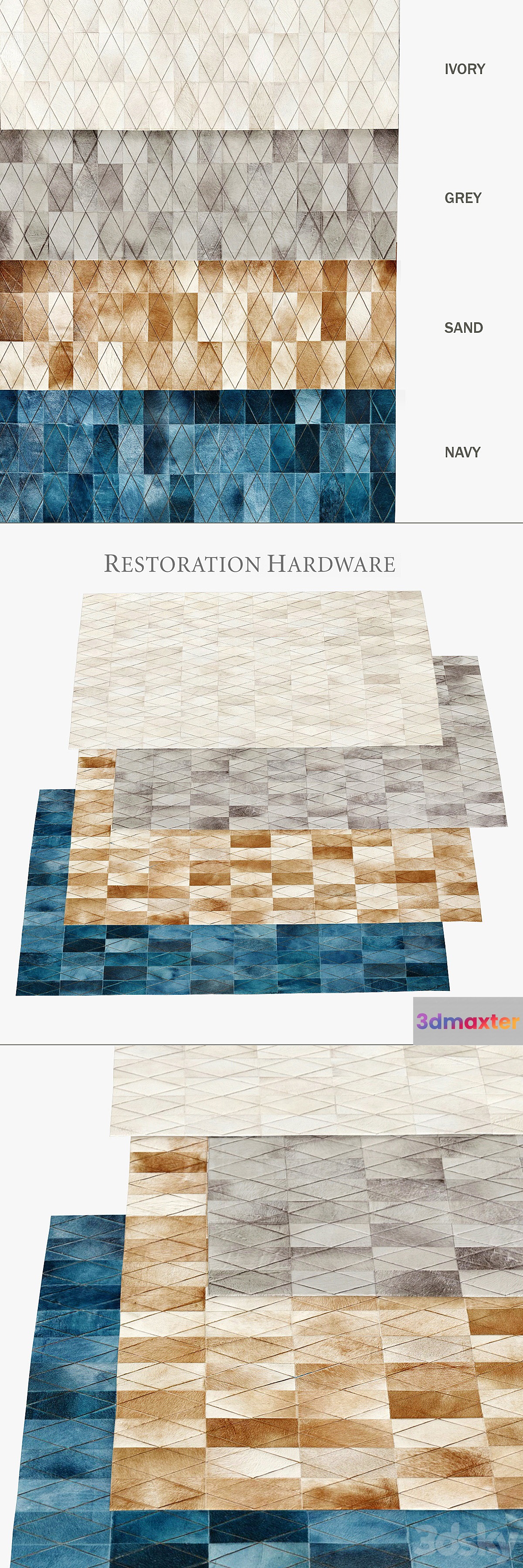 RH _ ARLEQUIN HIDE RUGS 3D Max