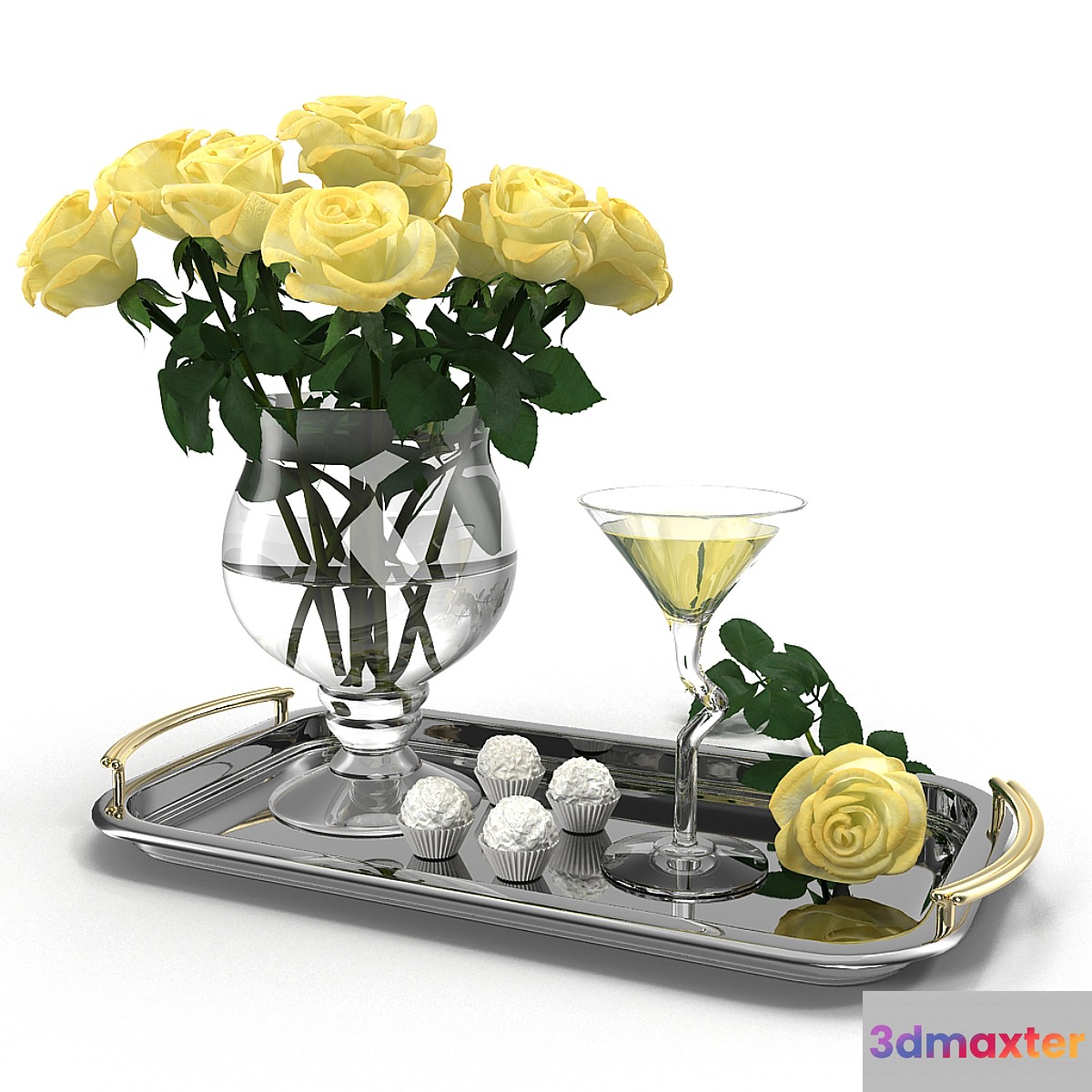 decorative composition with roses