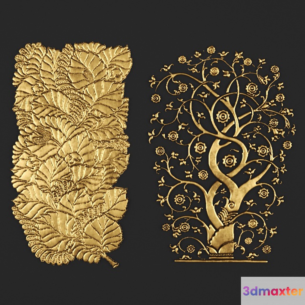 Stucco pattern wood leaves