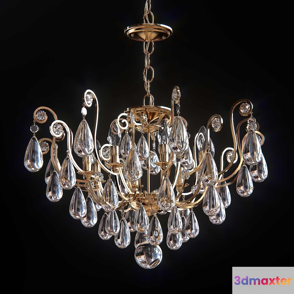 Versailles Rock Crystal Chandelier 2485 3D Max
