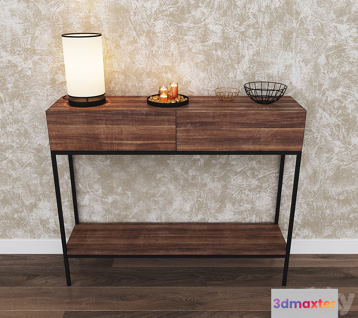Console with decor