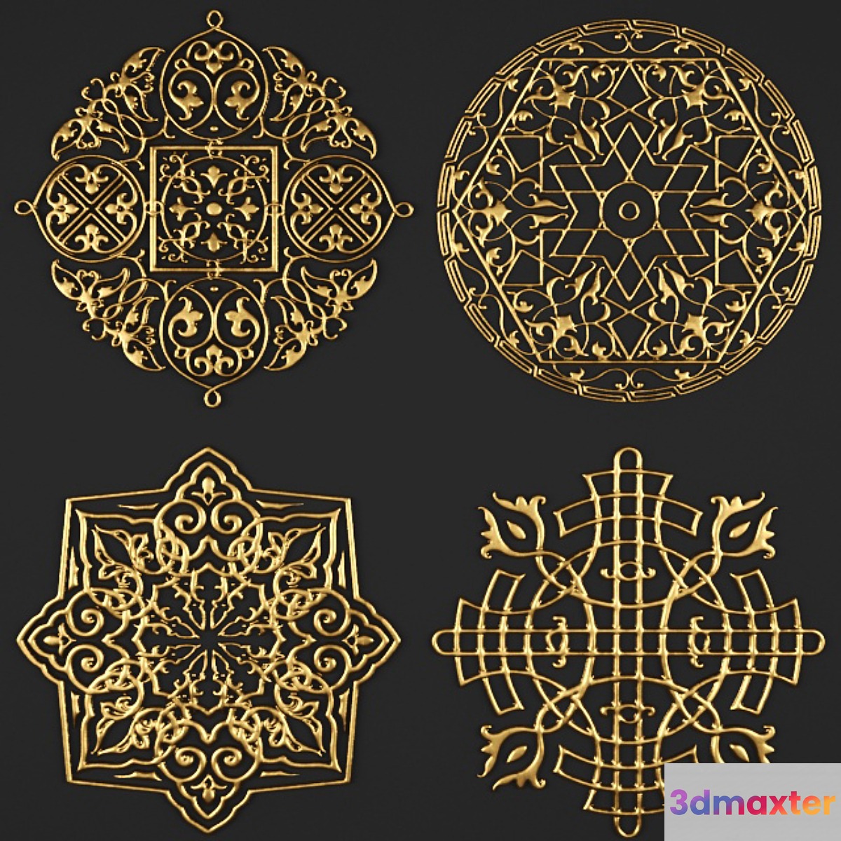 Rosette pattern carving. - No.4