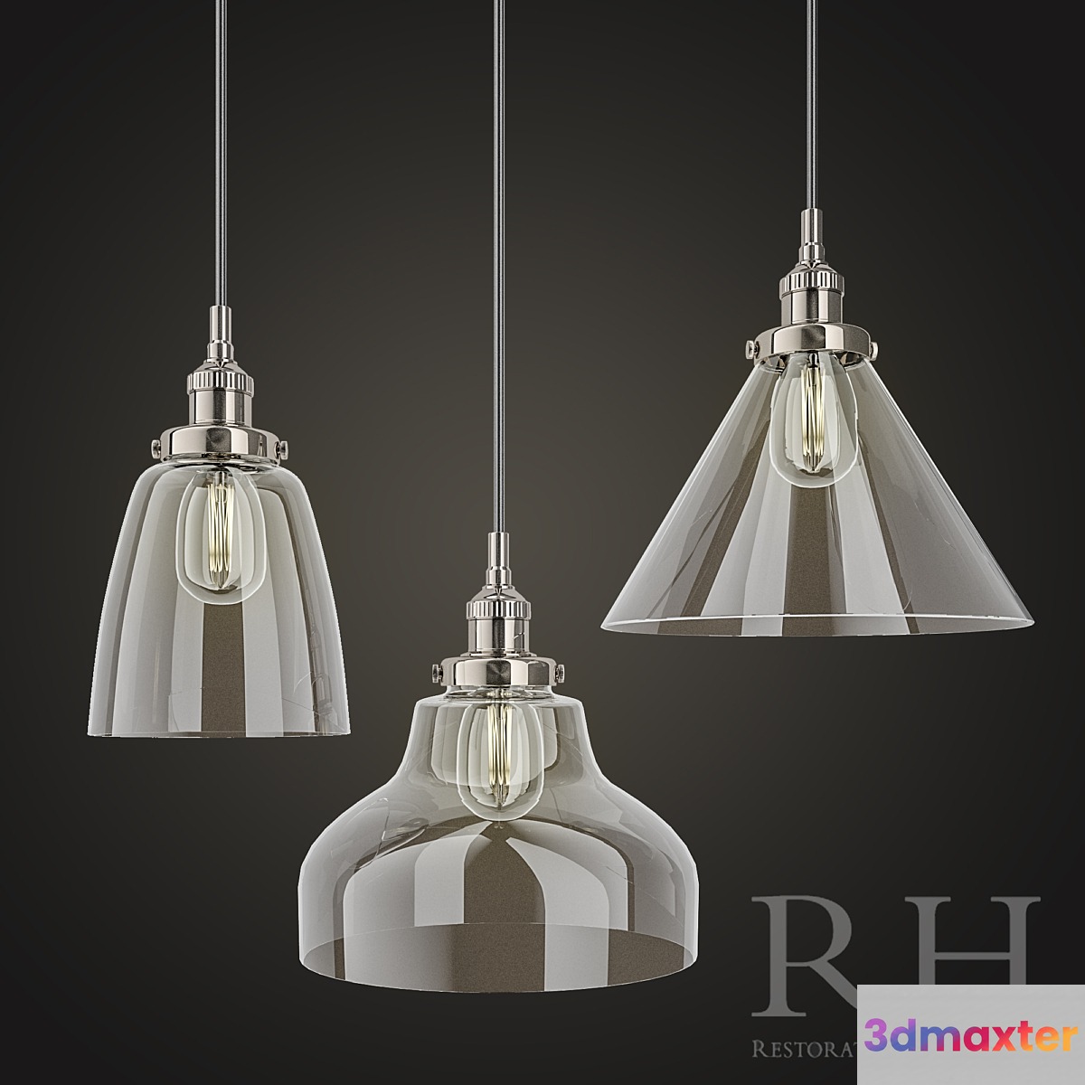 20TH C. FACTORY FILAMENT GLASS PENDANT