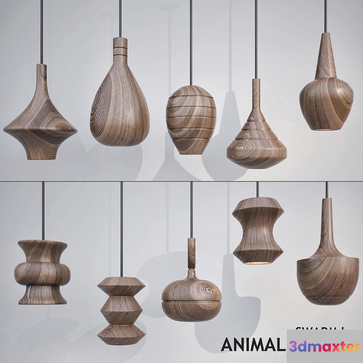 Swarm Walnut Lights by Animal Farm 3D Max