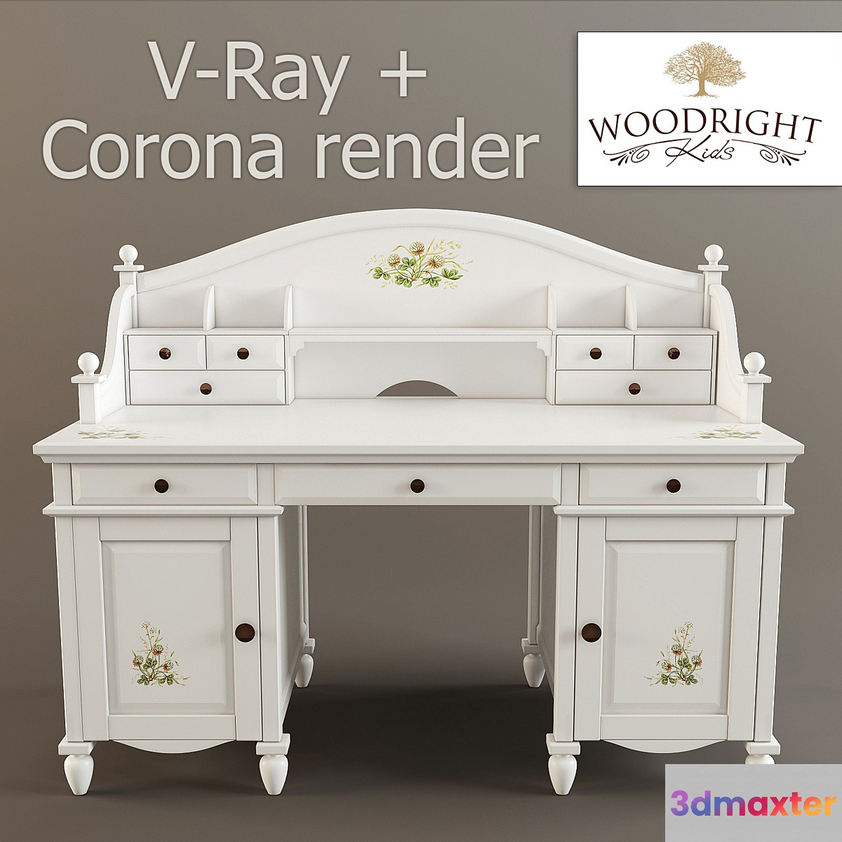 Woodright kids. Oliver. Writing desk 3D Max