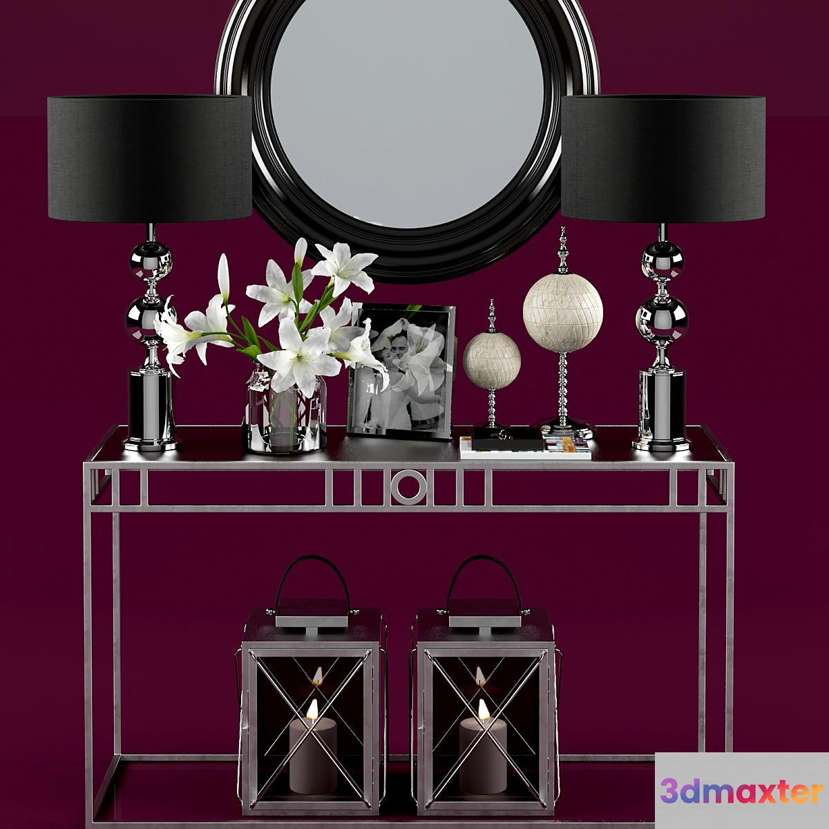Console with decor 3D Max