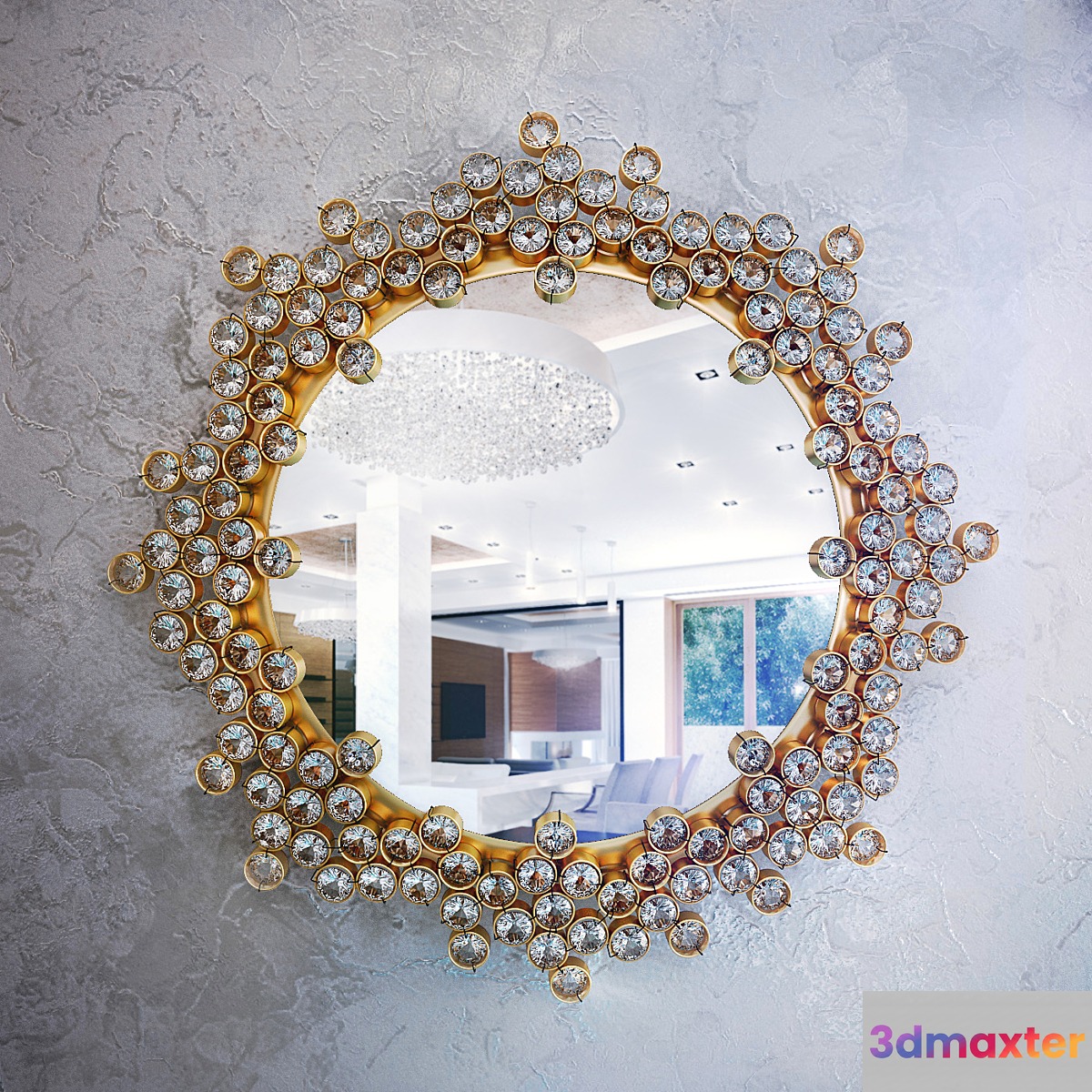 Petit Palwa Gilded Brass and Crystal Mirror