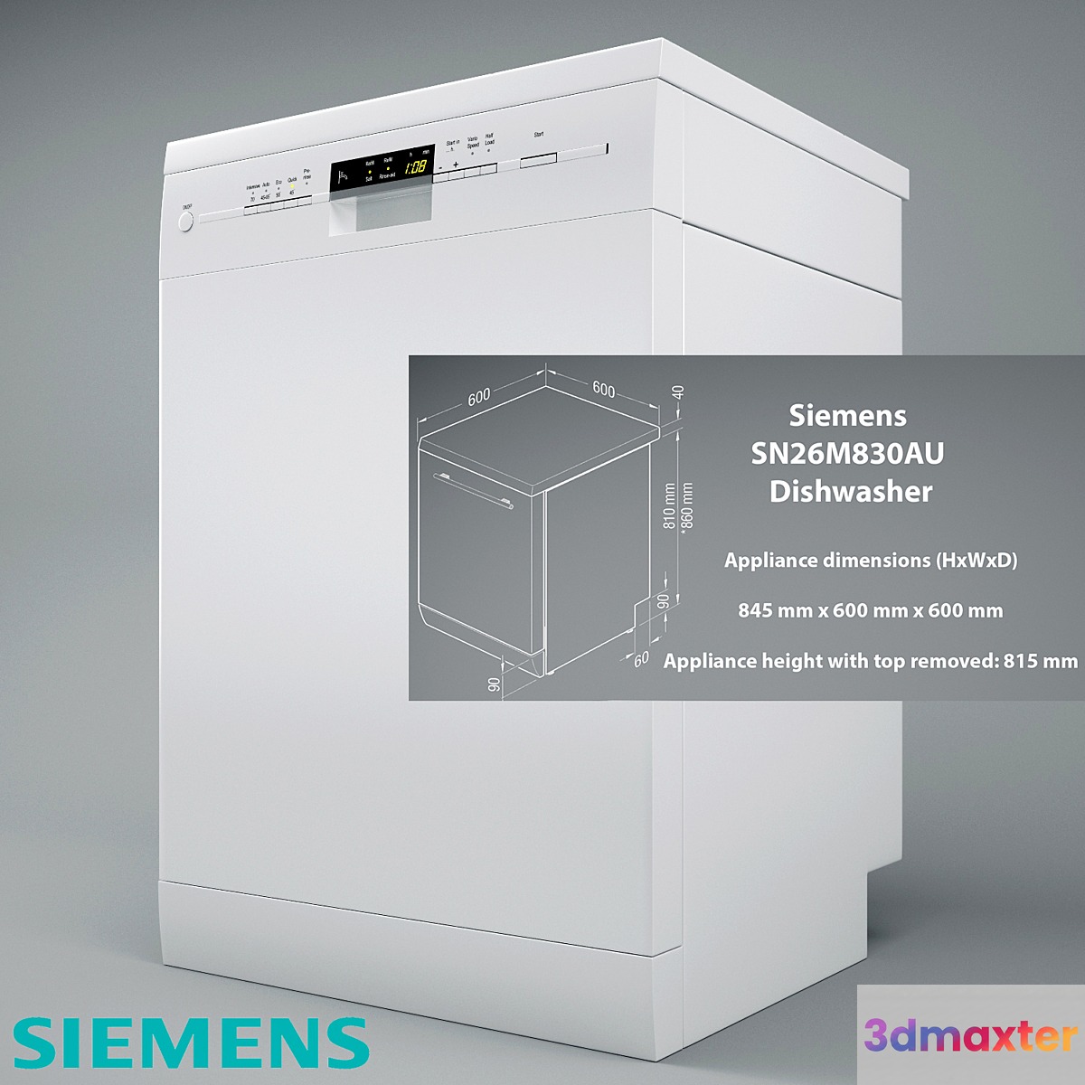 SN26M830AU SIEMENS speedMatic Dishwasher