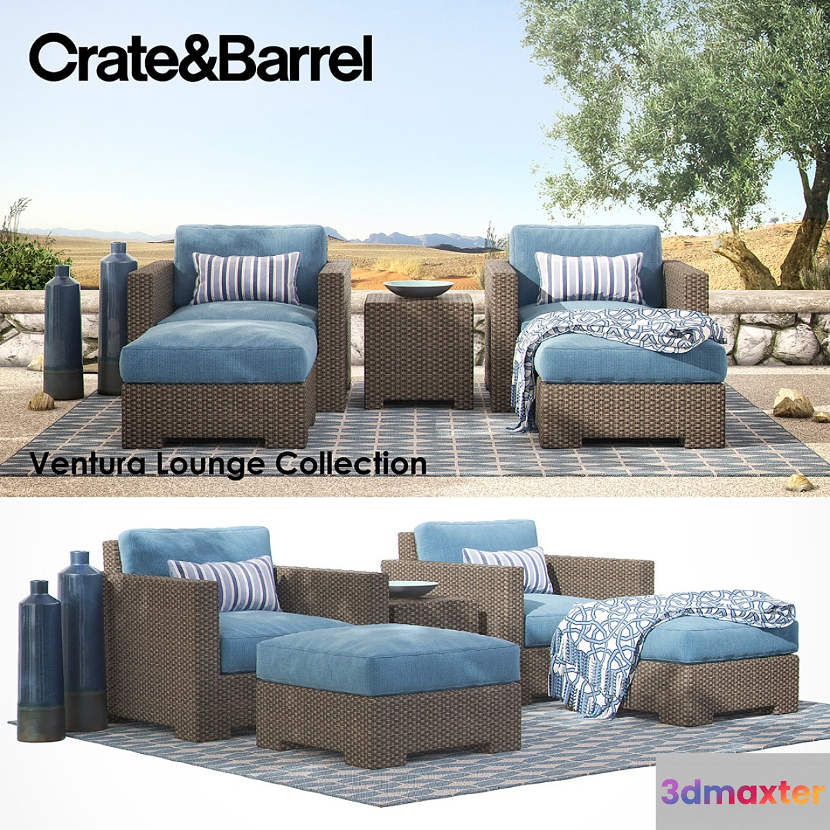 CRATE & BARREL - VENTURA Lounge Collection - Set II