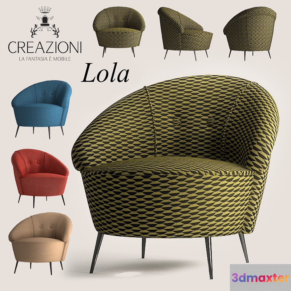Armchair CREAZIONI Lola 3D Max