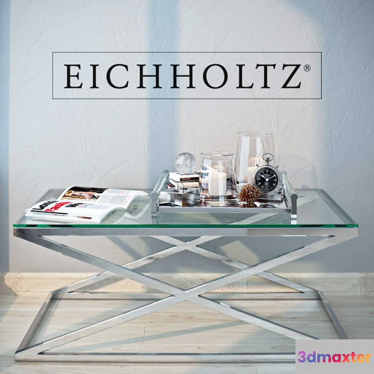 Coffee table Criss Cross by Eichholtz with decor