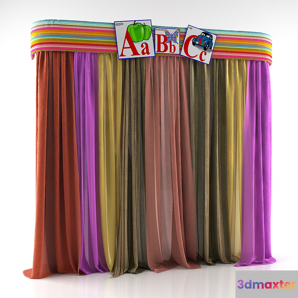 Curtains for children's 3D Max