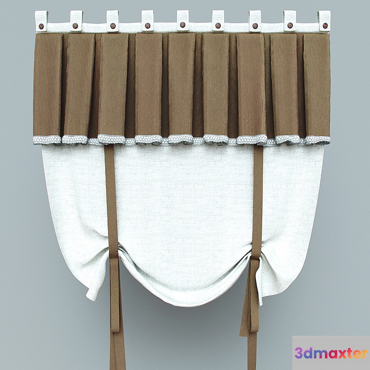 Curtains in country style 3D Max