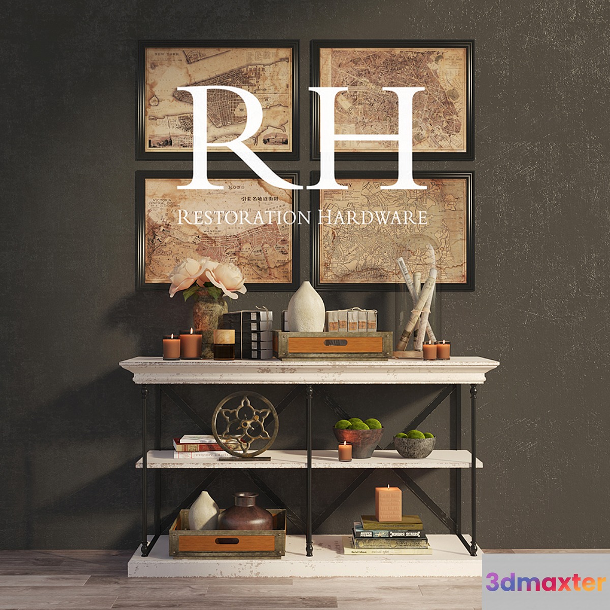 RH PARISIAN CORNICE CONSOLE and DECOR - No.3