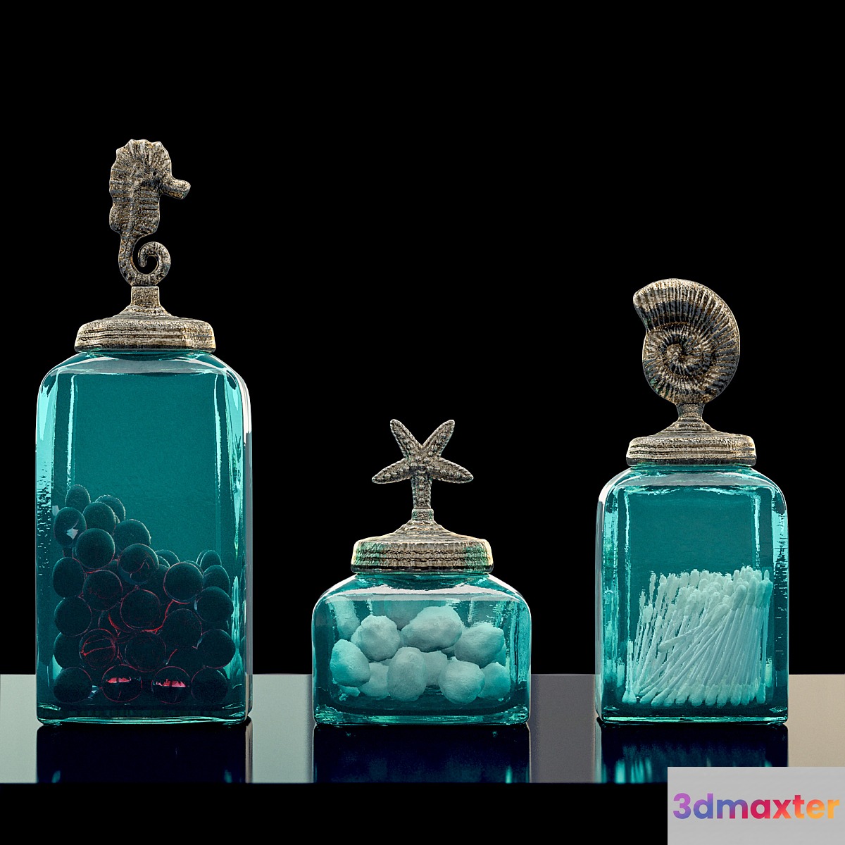 «Bathroom Ocean Canisters Set» 3D Max