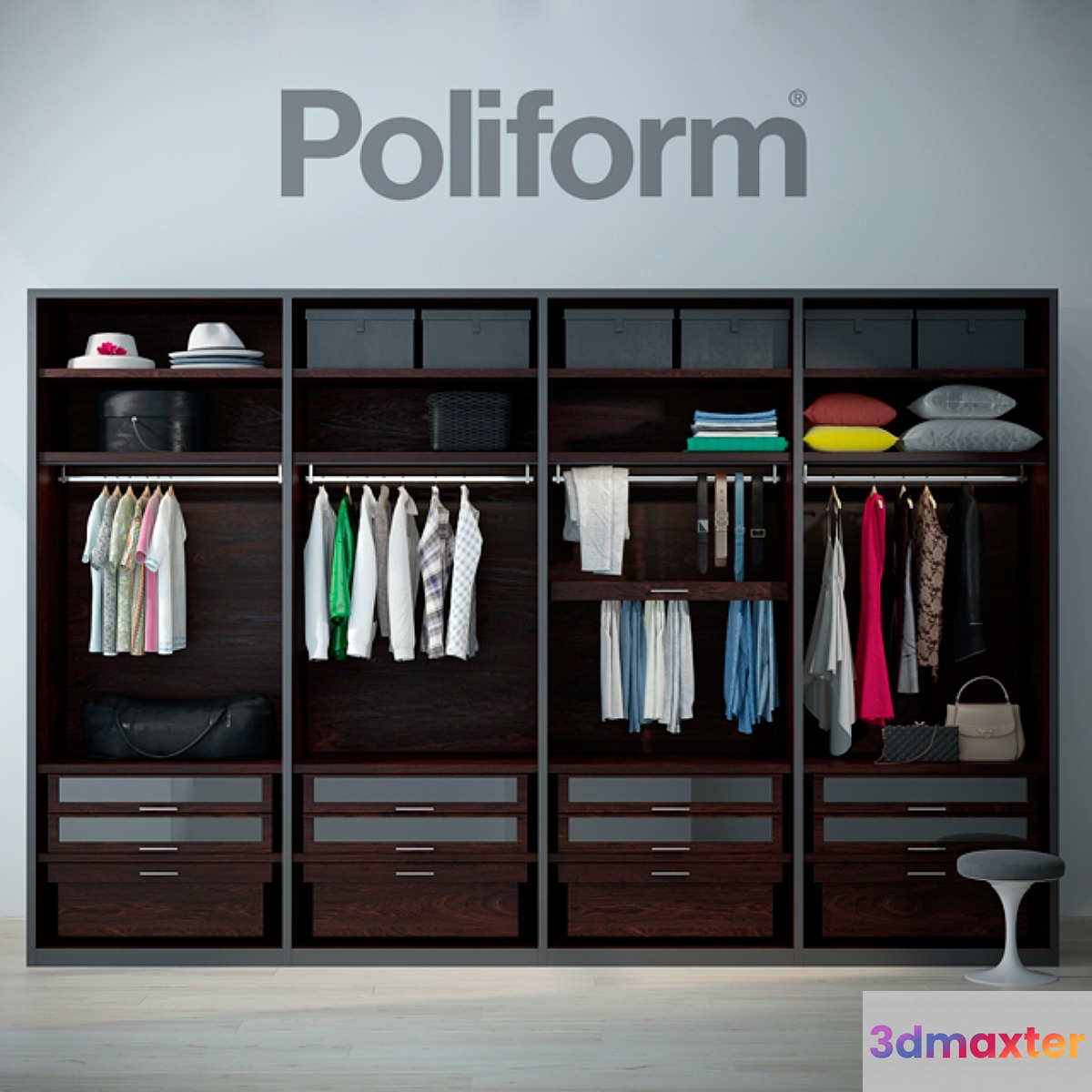 poliform wardrobe 3D Max