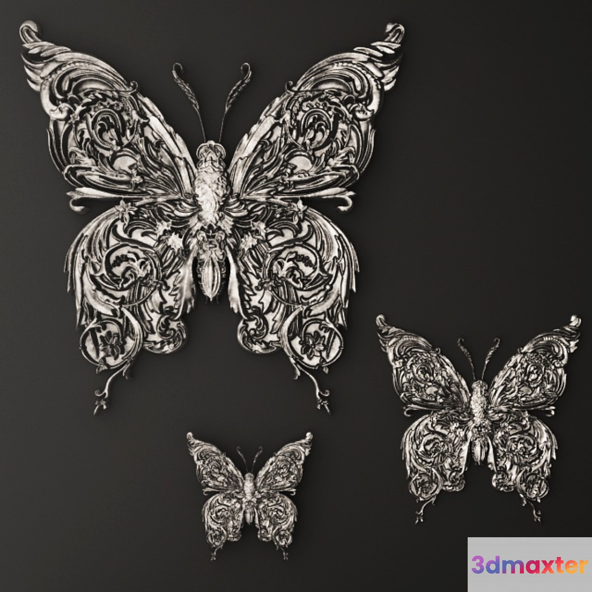 Stucco butterfly decor.