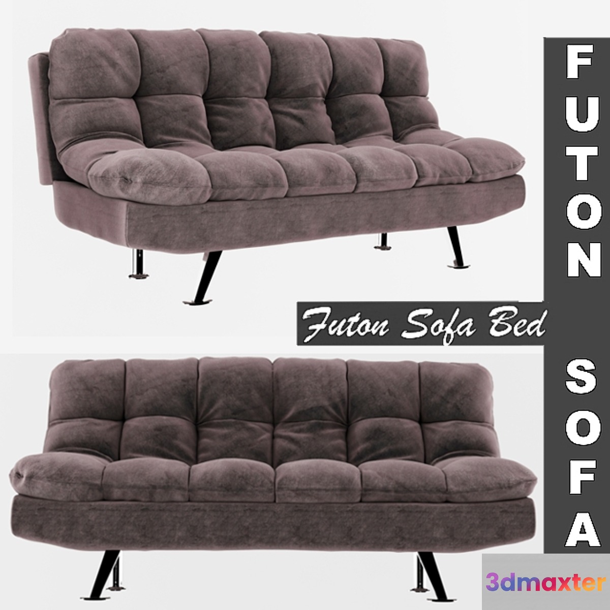 Futon Sofa Bed - Grey